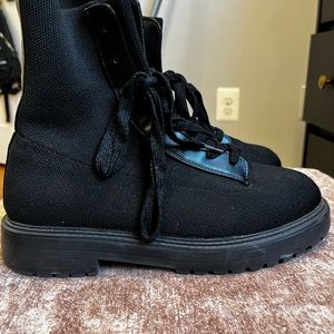 Black pull on booties